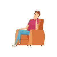 estilo de vida sedentario hombre mujer sentada relajante comiendo comida perezoso trabajando gordo insalubres personajes viendo tv vector dibujos animados mujer hombre sentado sofá casa ilustración