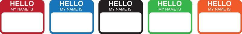 Hello my name cards set vector