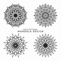 Collections Circular pattern in the form of a mandala for Henna, Mehndi, tattoos, decorations. Decorative decoration in ethnic oriental style. Coloring book page. vector