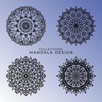 Collections Circular pattern in the form of a mandala for Henna, Mehndi, tattoos, decorations. Decorative decoration in ethnic oriental style. Coloring book page. vector