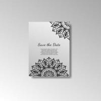 Vintage delicate greeting invitation card template design with flowers vector