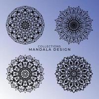 Collections Circular pattern in the form of a mandala for Henna, Mehndi, tattoos, decorations. Decorative decoration in ethnic oriental style. Coloring book page. vector