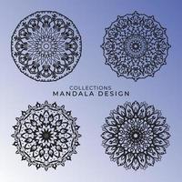 Collections Circular pattern in the form of a mandala for Henna, Mehndi, tattoos, decorations. Decorative decoration in ethnic oriental style. Coloring book page. vector