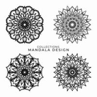 Collections Circular pattern in the form of a mandala for Henna, Mehndi, tattoos, decorations. Decorative decoration in ethnic oriental style. Coloring book page. vector