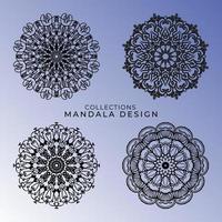 Collections Circular pattern in the form of a mandala for Henna, Mehndi, tattoos, decorations. Decorative decoration in ethnic oriental style. Coloring book page. vector