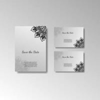 Vintage delicate greeting invitation card template design with flowers vector