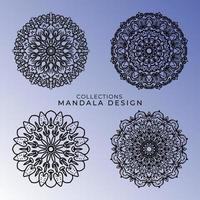Collections Circular pattern in the form of a mandala for Henna, Mehndi, tattoos, decorations. Decorative decoration in ethnic oriental style. Coloring book page. vector