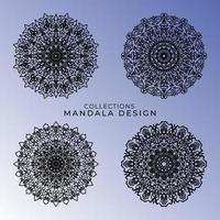 Collections Circular pattern in the form of a mandala for Henna, Mehndi, tattoos, decorations. Decorative decoration in ethnic oriental style. Coloring book page. vector