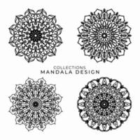 Collections Circular pattern in the form of a mandala for Henna, Mehndi, tattoos, decorations. Decorative decoration in ethnic oriental style. Coloring book page. vector