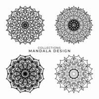 Collections Circular pattern in the form of a mandala for Henna, Mehndi, tattoos, decorations. Decorative decoration in ethnic oriental style. Coloring book page. vector