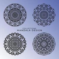 Collections Circular pattern in the form of a mandala for Henna, Mehndi, tattoos, decorations. Decorative decoration in ethnic oriental style. Coloring book page. vector