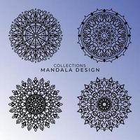 Collections Circular pattern in the form of a mandala for Henna, Mehndi, tattoos, decorations. Decorative decoration in ethnic oriental style. Coloring book page. vector