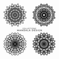 Collections Circular pattern in the form of a mandala for Henna, Mehndi, tattoos, decorations. Decorative decoration in ethnic oriental style. Coloring book page. vector