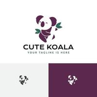 adorable koala árbol marsupial animal zoológico naturaleza logos vector