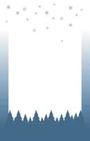 Pine Winter Snow Snowflake Holiday Invitation Card Frame Background Template vector