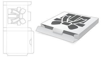 Embalaje de hojalata de cartón con plantilla troquelada de ventana de regalo de Navidad vector