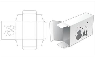 Caja de jabón con plantilla troquelada de ventana navideña vector