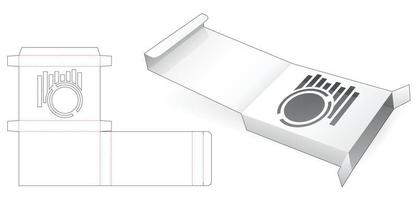 Voltear caja de hojalata con ventana de monedas plantilla troquelada vector