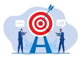 Businessman analyzing data plan and strategy, Business target concept in modern flat design.vector illustration vector