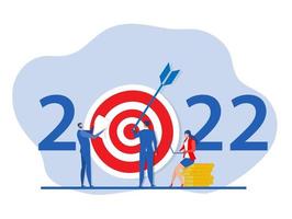 Future Goal And Plans.Year 2022 business target ,new year resolutions, success plan or career achievement concept, vector