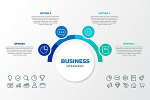 Diseño de plantilla infográfica de lista y opción.Concepto de infografía empresarial para presentaciones, banner, diseño de flujo de trabajo, diagrama de proceso, diagrama de flujo y cómo funciona vector