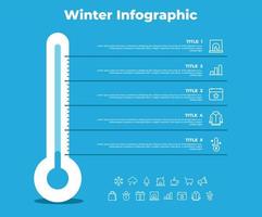 Winter infographic template design vector