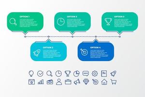 Diseño de plantilla infográfica de lista y opción.Concepto de infografía empresarial para presentaciones, banner, diseño de flujo de trabajo, diagrama de proceso, diagrama de flujo y cómo funciona vector