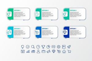 Diseño de plantilla infográfica de lista y opción.Concepto de infografía empresarial para presentaciones, banner, diseño de flujo de trabajo, diagrama de proceso, diagrama de flujo y cómo funciona vector