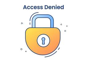 Login Access Denied Vector Illustration. System Refuses Password, Error and Entry to Computer Device Showing user does not have Permission for Website or Mobile Development