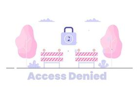 Login Access Denied Vector Illustration. System Refuses Password, Error and Entry to Computer Device Showing user does not have Permission for Website or Mobile Development