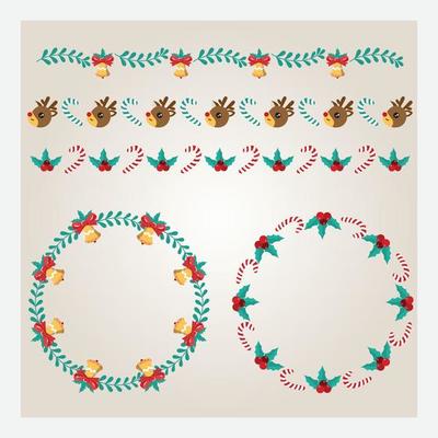 Christmas frame and border template. Vector illustration.