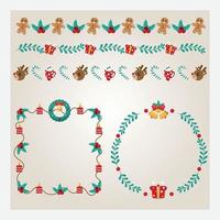 Christmas frame and border template. Vector illustration.