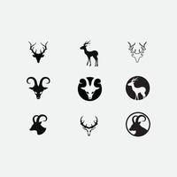 ciervos logo diseño de animales y mamíferos y vector gráfico