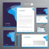 diseño de plantilla de identidad empresarial corporativa papelería vector fondo abstracto con memo artículos de regalo elementos de recuerdos promocionales de color