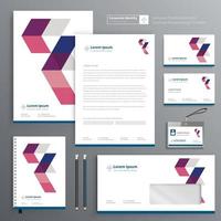 Corporate Business Identity template design stationery Vector abstract  background with memo Gift Items Color promotional souvenirs elements