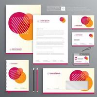 Corporate Business Identity template design stationery Vector abstract  background with memo Gift Items Color promotional souvenirs elements