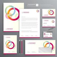 Corporate Business Identity template design stationery Vector abstract  background with memo Gift Items Color promotional souvenirs elements