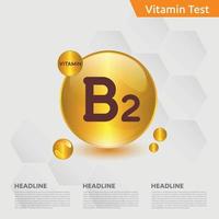 conjunto de colección de gotas de icono de vitamina b2, colecalciferol. gota de oro gota del complejo vitamínico. médico para la ilustración de vector de salud