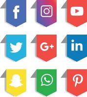 Social media icons set Logo Vector Illustrator