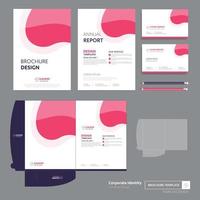 Plantilla de carpeta de diseño de negocios corporativos para empresa de tecnología digital. elemento de papelería, gente de la comunidad amigos presentación de negocios, promoción de trabajo, azul, rojo, vector