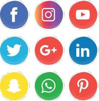 Social media icons set Logo Vector Illustrator