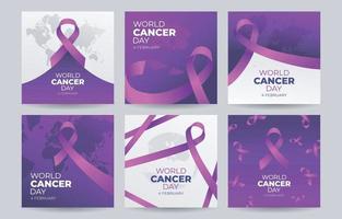 colección de tarjetas del día mundial del cáncer vector