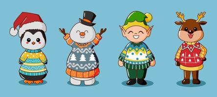 Christmas Character with Ugly Sweater vector