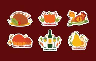 Thanksgiving Greeting Stickers vector