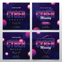 Cyber Monday Sale Post vector