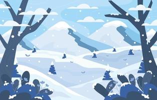 paisaje de invierno al aire libre vector