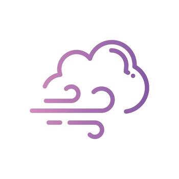 icono de gradiente de nube de viento vector