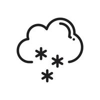 icono de línea nevando vector