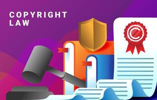 Copyright Law Background Concept vector