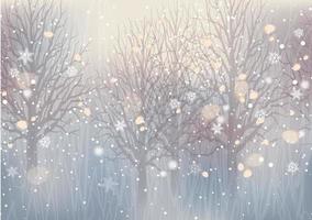 Seamless Abstract Winter Forest With Beautiful Sparkling Lights. Vector Christmas Background Illustration. Horizontally Repeatable.
